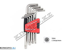 Набор Г-образных ключей TORX, T10H-T50H, с отверстием 9 пр. FORCE 5098LT