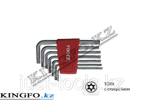 Набор Г-образных ключей TORX, T10H-T40H, с отверстием 7 пр. FORCE 5071T
