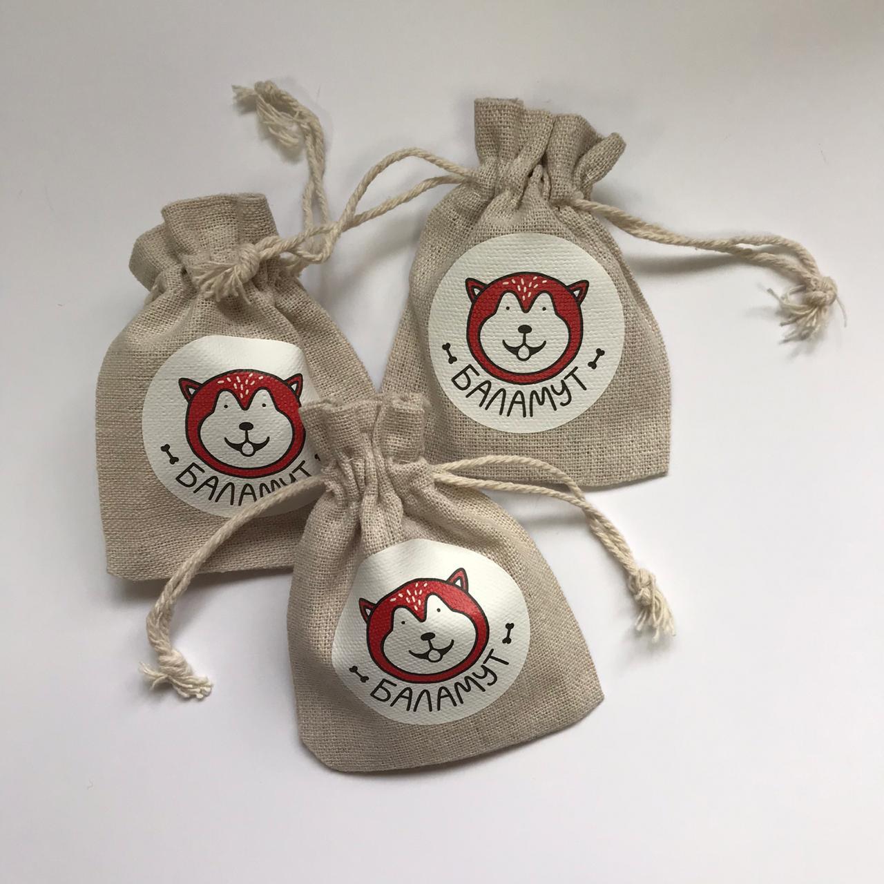 Подарочные мешочки из мешковины с логотипом - фото 2 - id-p81325734