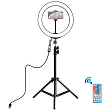 Кольцевая USB RGBW LED лампа Puluz PKT3043 10" + штатив 1.1 м