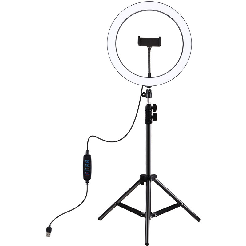 Кольцевая USB LED лампа Puluz PKT3056B 11.8" + штатив 1.1 м