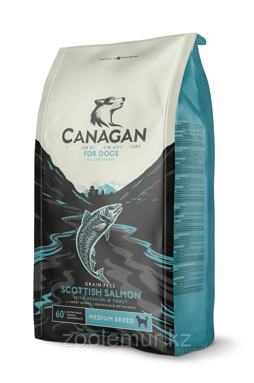 CANAGAN Grain Free, Scottish Salmon, корм 12 кг для собак всех возрастов и щенков, Шотландский лосось
