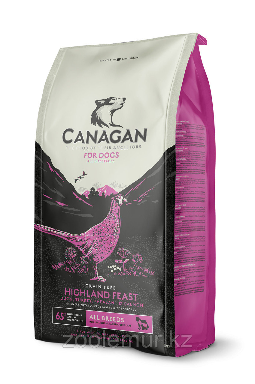 CANAGAN Grain Free, Highland Feast, корм 2 кг для собак всех возрастов и щенков, Хайлендский праздник