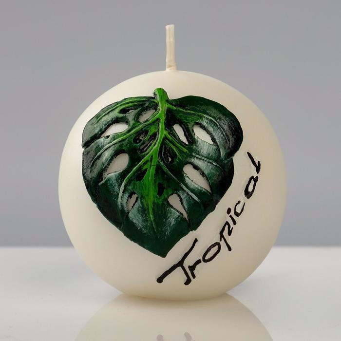 Свеча "Tropical Шар", 8 см, белый жемчуг
