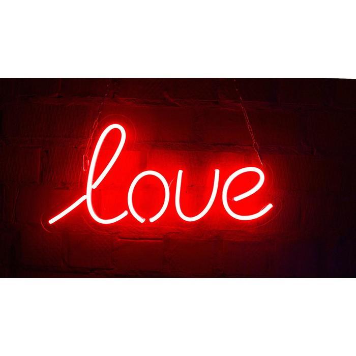 Неоновая вывеска "love", 58.2 х 28.4 см