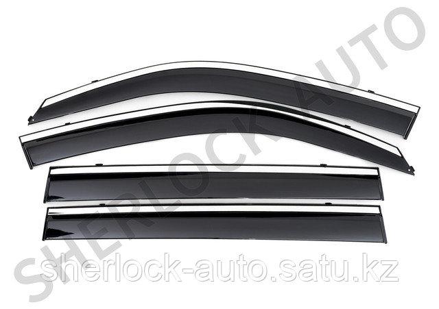 Дефлекторы окон ( Ветровики ) Lexus RX 2003-2009 с металлическим молдингом