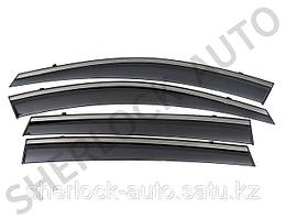 Дефлекторы окон (Ветровики) для Lexus LX570 2007-2015 с темным металлическим