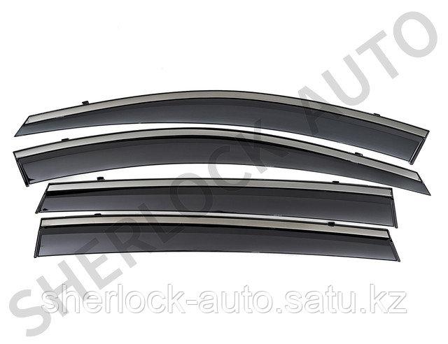 Дефлекторы окон ( Ветровики ) Lexus GX 460 2009+ с темным металлическим молд - фото 1 - id-p80799388