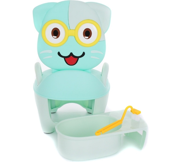 Детский горшок Pituso Котик в очках Зелёный Green