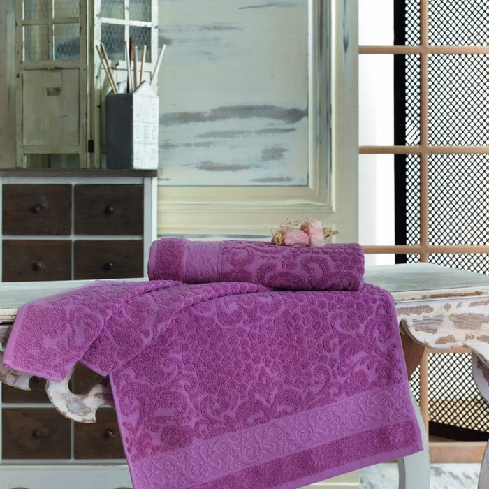 Полотенце Anji, размер 50 × 90 см, грязно-розовый