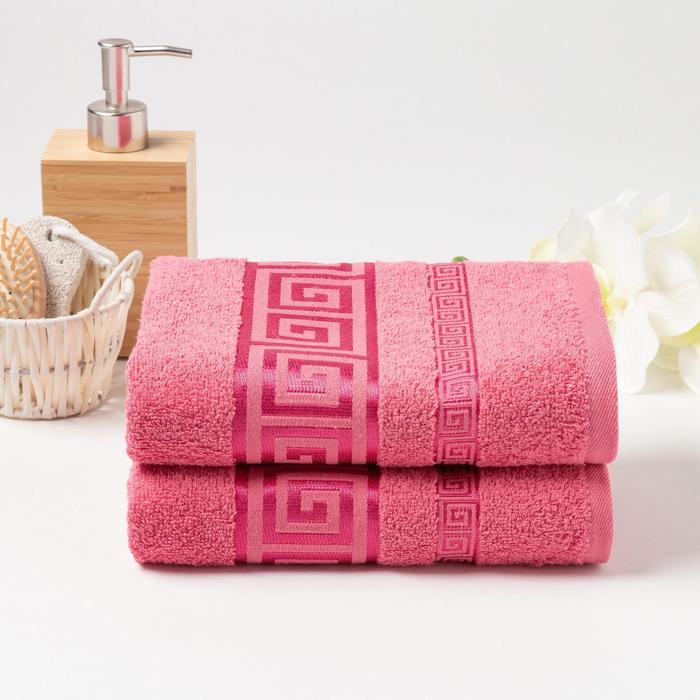 КМП в коробке Fiesta cotton 50х90см-2 шт, розовый, хлопок 100%, 420г/м2