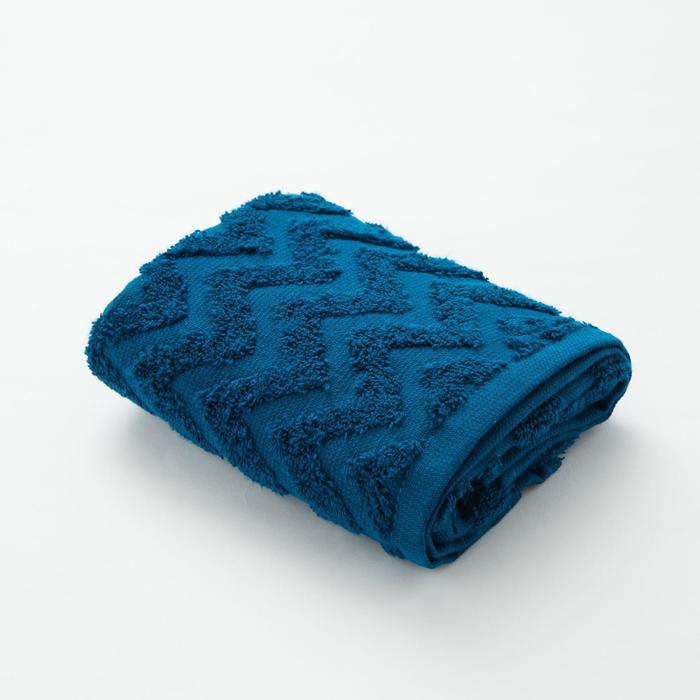 Полотенце махровое LoveLife "Zig-Zag" 70*130 см, цв. голубая ель,100% хл, 360 гр/м2