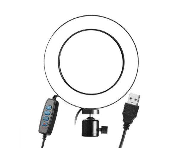 Кольцевая лампа 26 см с держателем на штатив для смартфона, черный пластик 10 Вт - фото 3 - id-p81305405