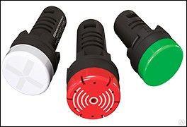 Звонок с подсветкой, 80дБ, красный 24V C/DC MT22-SM24