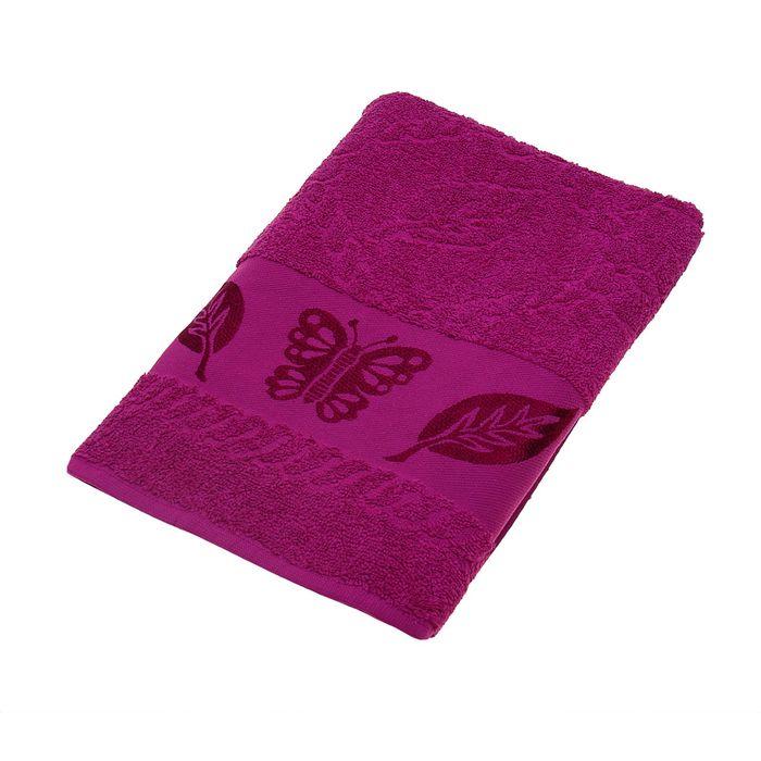 Полотенце махровое Fiesta Cotonn Butterfly 50х90 см, цвет малиновый