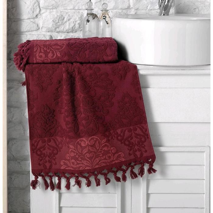Полотенце Ottoman жаккард 40x60 см, цвет бордовый