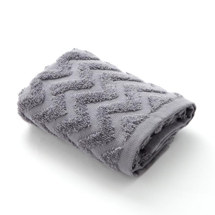 Полотенце махровое LoveLife "Zig-Zag" 50*90 см, цв. серый,100% хл, 360 гр/м2