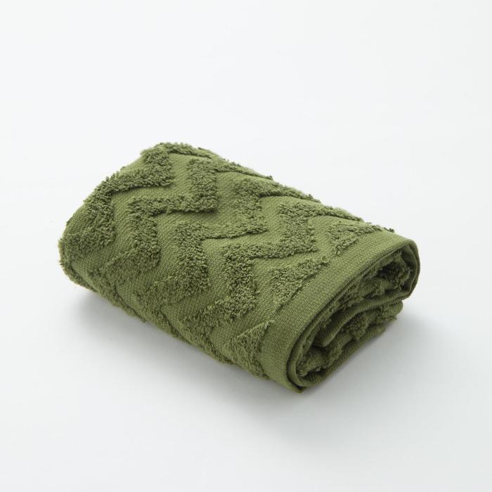 Полотенце махровое LoveLife "Zig-Zag" 50*90 см, цв. темная трава,100% хл, 360 гр/м2