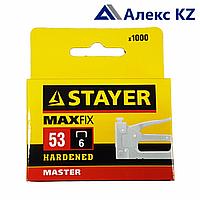 Скобы STAYER "STANDARD" тип 53, красные, 6мм, 1000шт