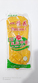 Резиновые перчатки "Лилия 1", жёлтые и бежевые
