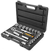 Комплект накидных головок 22 шт, 15139 / Socket set industrial 1/2", 22 pcs, 15139