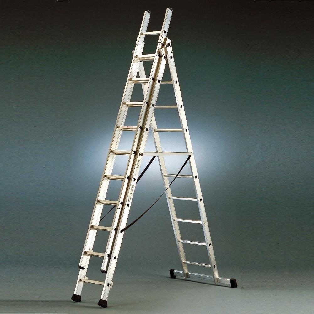 Многоцелевая алюминиевая лестница из трех / Ladder, triple part multi purpose aluminium ladder TS190 - фото 1 - id-p81401359