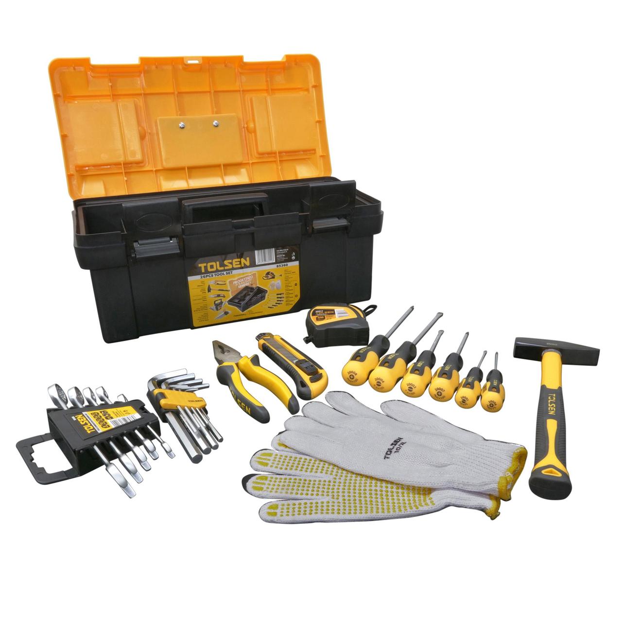 Комплект ручных инструментов 26 шт, 85360 / Hand tools set 26 pcs, 85360 - фото 1 - id-p81402434