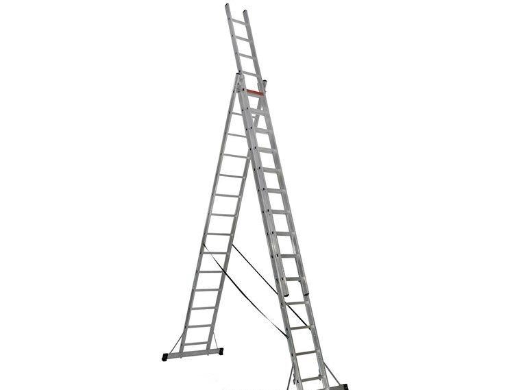 Многоцелевая алюминиевая лестница из трех / Ladder, triple part multi purpose aluminium ladder TS220 - фото 1 - id-p81401360