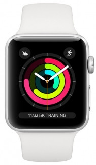 AppleWatch Series3 GPS, 42mm Silver Aluminium Case with Sport Band (MTF22GK/A(LL/A)(806581) White