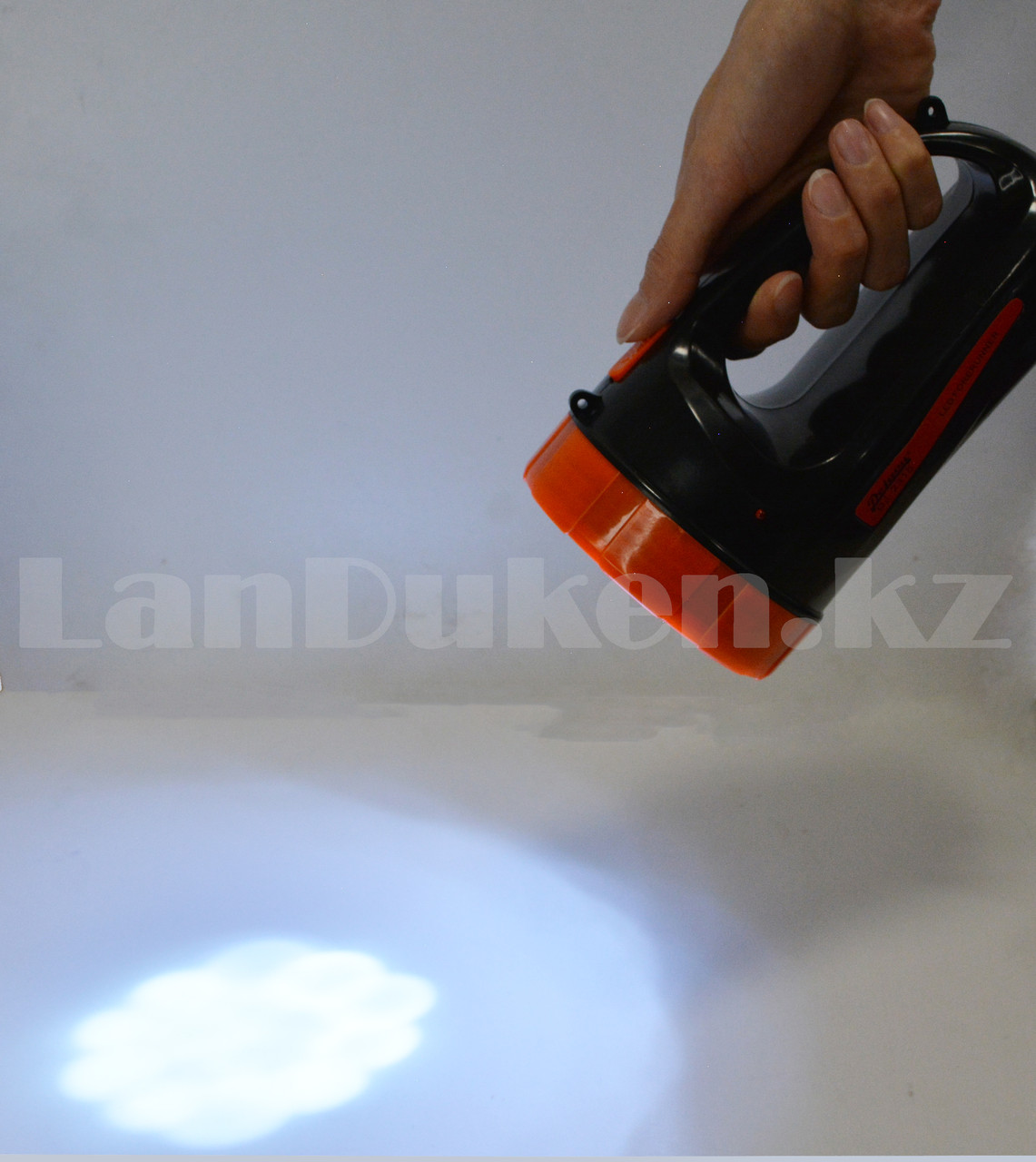 Ручной аккумуляторный фонарь светодиодный 15 Led 2 режима свечения DJ-2315 черно-оранжевый - фото 10 - id-p81272833