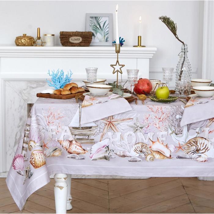 Скатерть "Этель" Коралловый риф 220х145см +/-3см, 100% хл, саржа 190 гр/м2