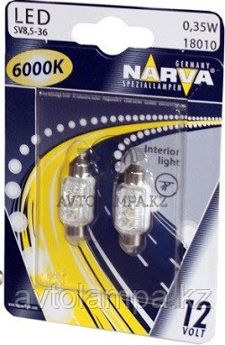 Narva 3Led 12V 0.35W B2 18010 (38мм) C5W C10W Festoon - фото 1 - id-p81415240