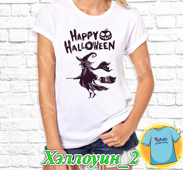 Футболка с принтом "Хэллоуин" - 2"
