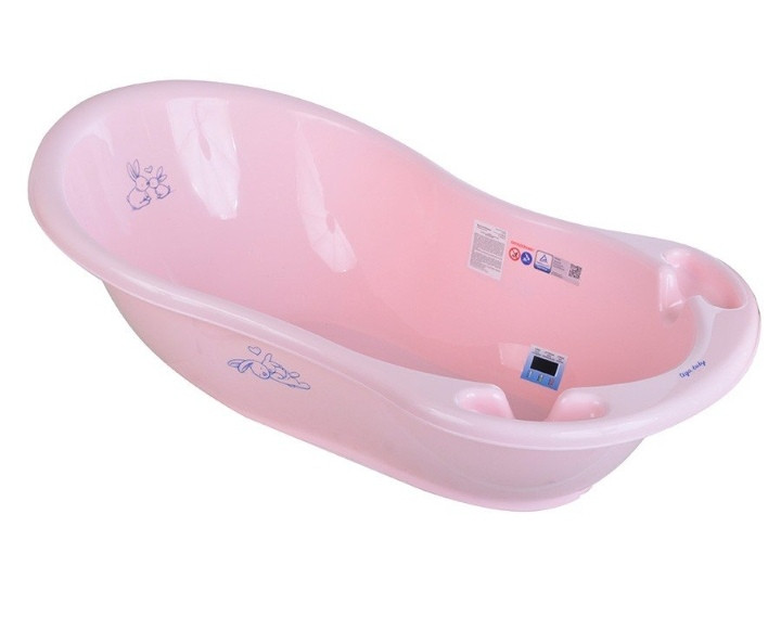 Детская ванночка для купания Tega Baby Little Bunnies Кролики со сливом розовая, фото 1