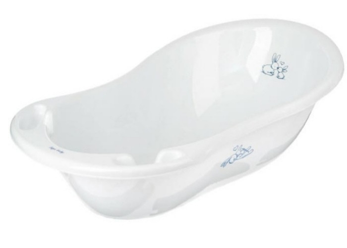 Детская ванночка для купания Tega Baby Little Bunnies Кролики со сливом белая, фото 1