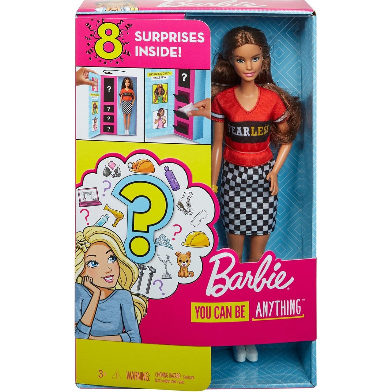 Barbie "Загадочные Профессии" Игровой набор "Сюрприз" с куклой Барби Шатенкой, Кем быть?