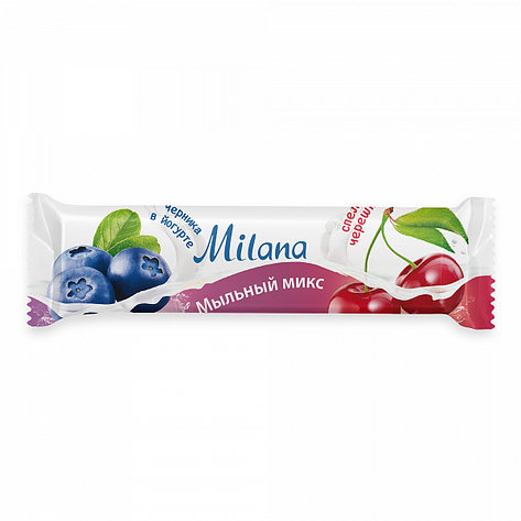 Мыло туалетное Milana мыльный микс черника в йогурте & спелая черешня, фото 2