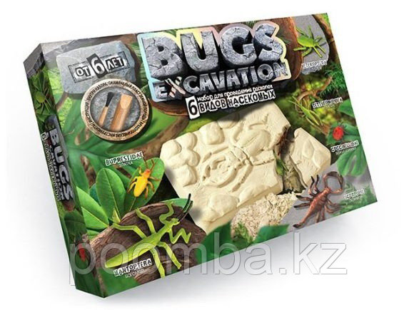 Набор для проведения раскопок Danko Toys Bugs Excavation Насекомые (богомол, скорпион, жуки)