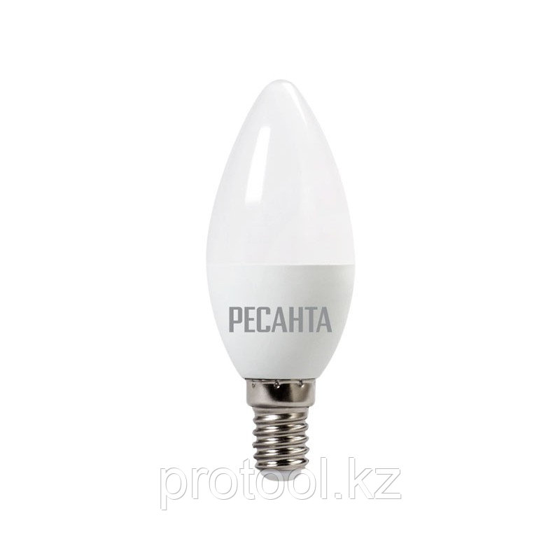 Лампа светодиодная LL-R-C37-5W-230-3K-E14 (свеча, 5Вт, тепл., Е14) Ресанта
