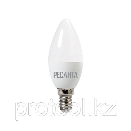 Лампа светодиодная LL-R-C37-5W-230-3K-E14 (свеча, 5Вт, тепл., Е14) Ресанта, фото 2