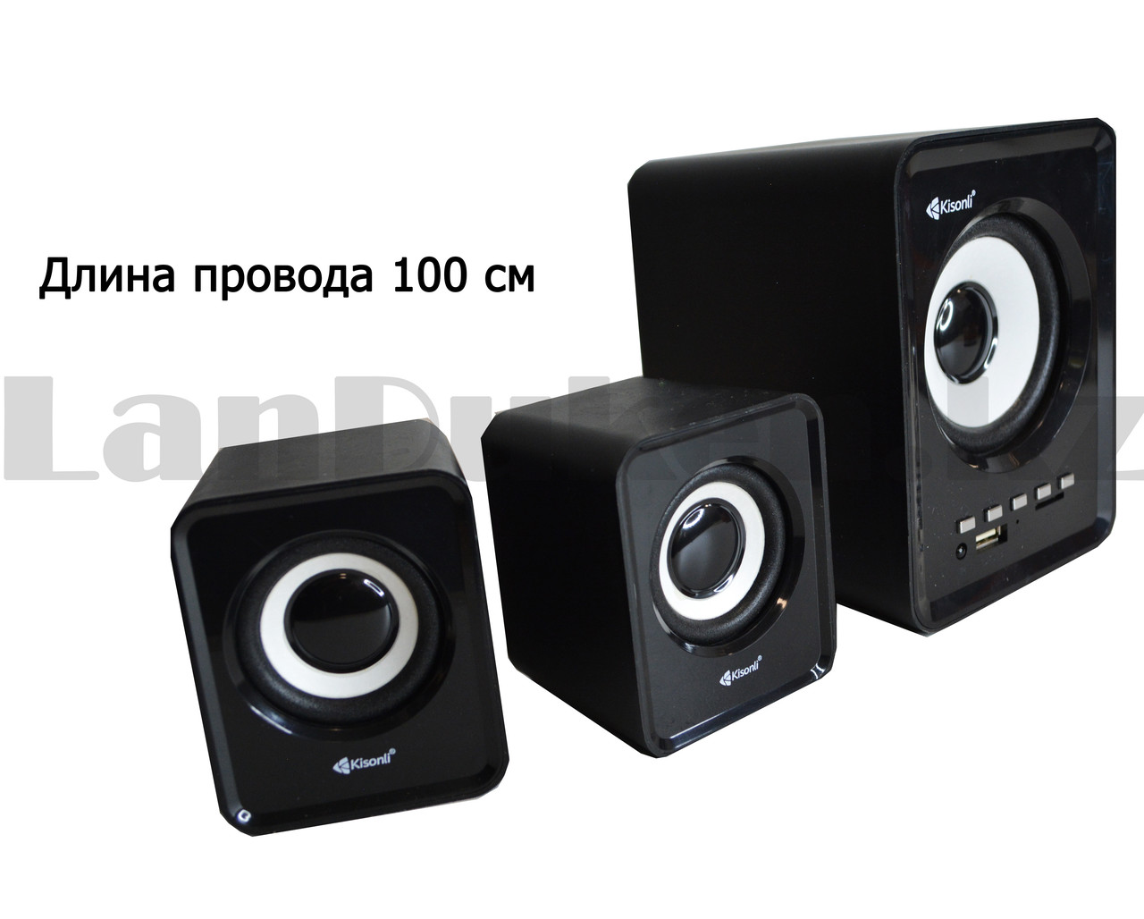 Компьютерные колонки акустические с дистанционным пультом управления Wireless speaker Kisonli U-2800 Вт черная - фото 8 - id-p81528254