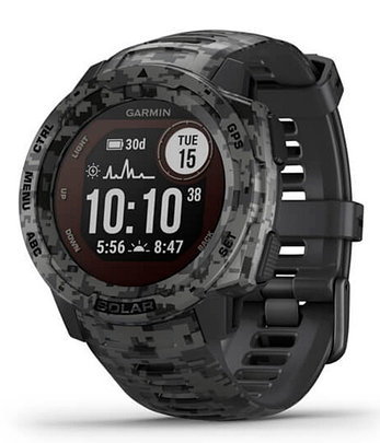 Часы для спорта Garmin Instinct Solar, Tactical Edition, Graphite Camo, WW, (010-02293-05) с GPS навигатором, фото 2