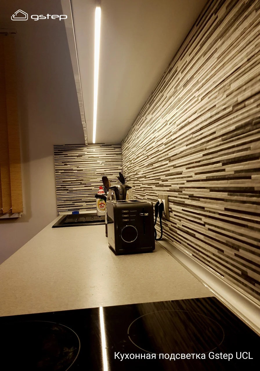 Сенсорная светодиодная подсветка кухни, столешницы, мебели Gstep UCL 100 см . Нейтральный белый 4000К - фото 4 - id-p81533878