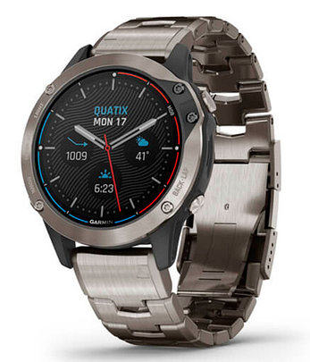 Часы Garmin quatix 6 Sapphire Titanium Gray w/Ti Band (010-02158-95), фото 2