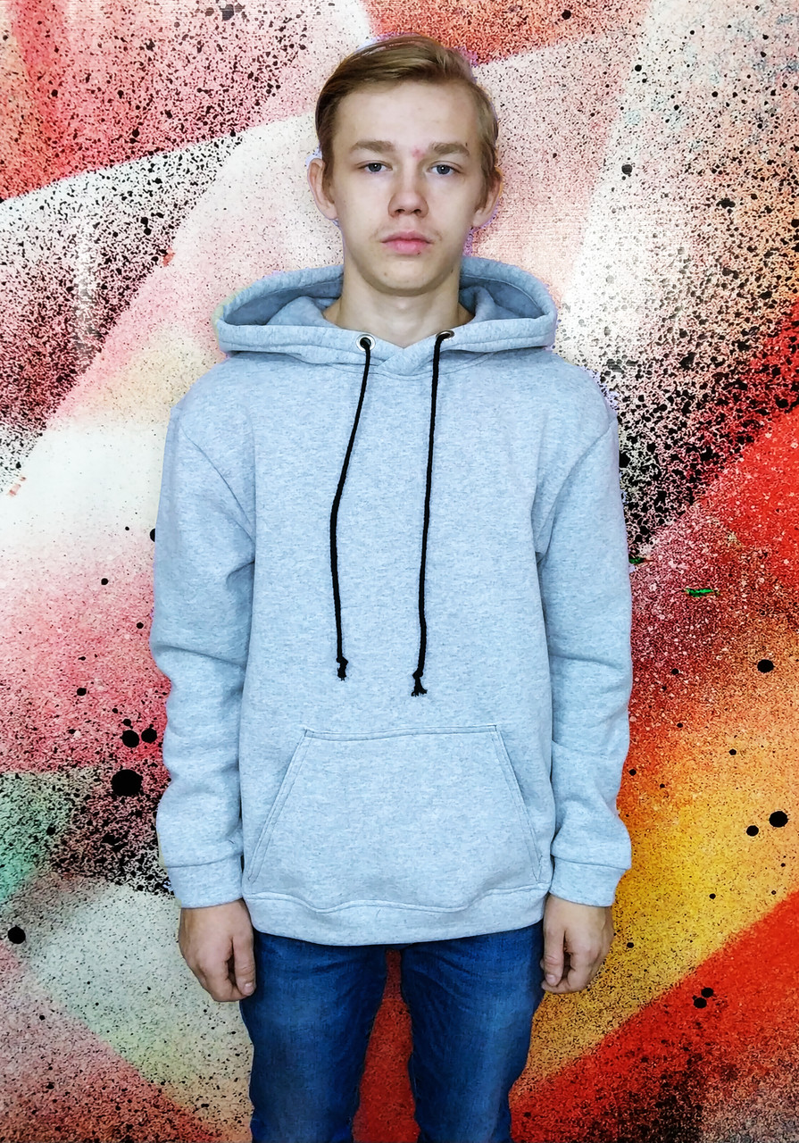 Худи Unisex, цвет: Серый Меланж, 100% Х\Б, р-р: 42(2XS)