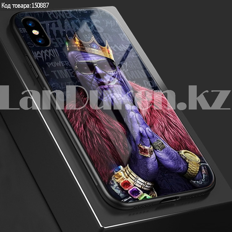 Чехол на iPhone X прорезиненный с принтом Таноса - фото 1 - id-p81548265