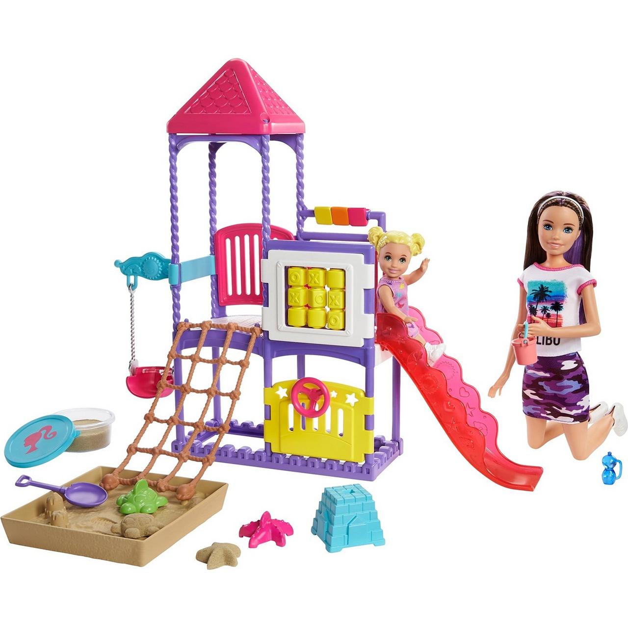 Barbie Игровой Набор "Скиппер, Нянечки" Игровая площадка Барби с песочницей