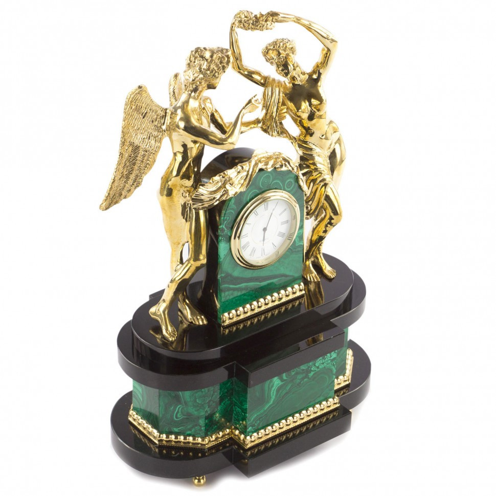 Декоративные часы из малахита и бронзы "Амур и Психея" 113054 - фото 3 - id-p80870195