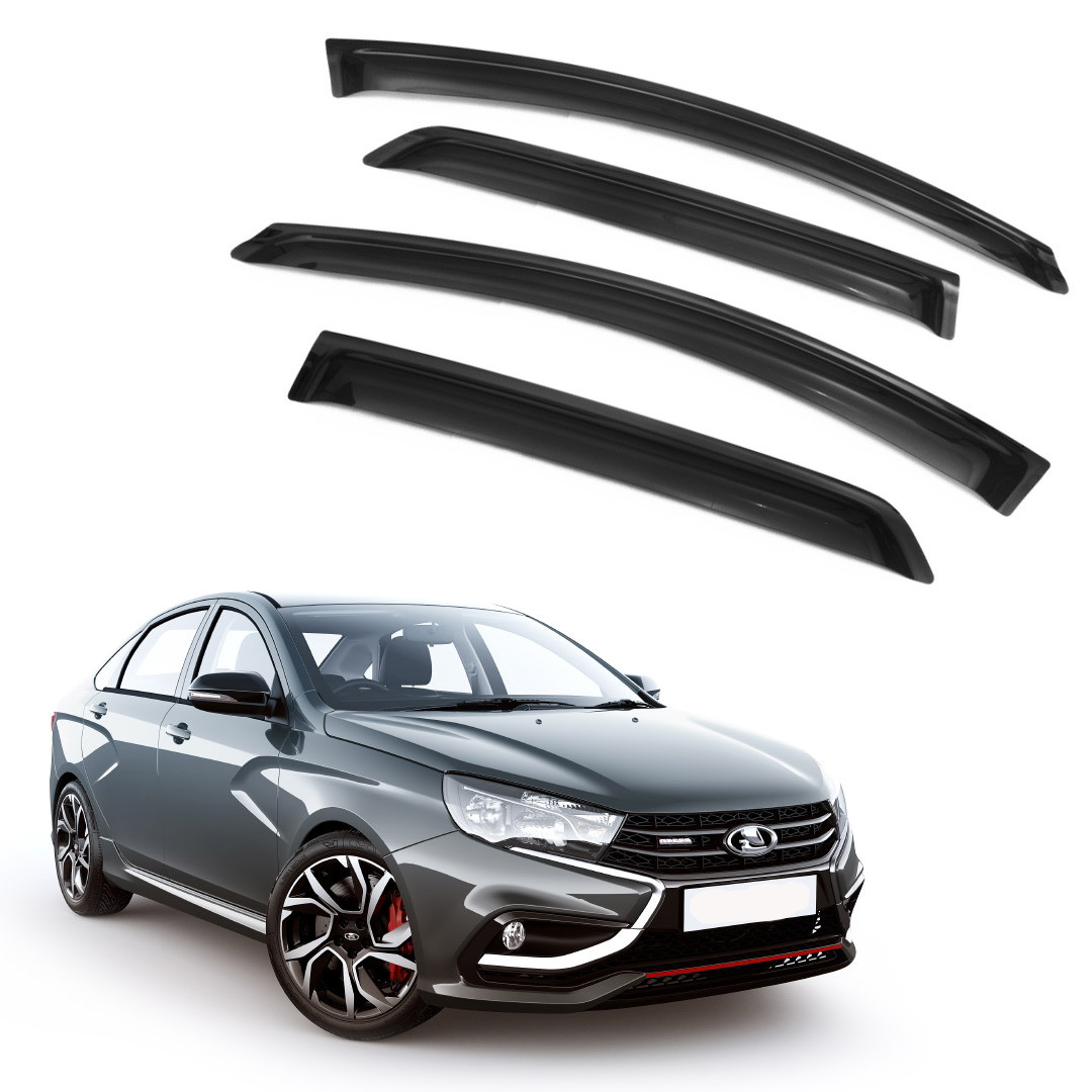 Ветровики дверей (дефлекторы окон) Lada Vesta седан (2015-)