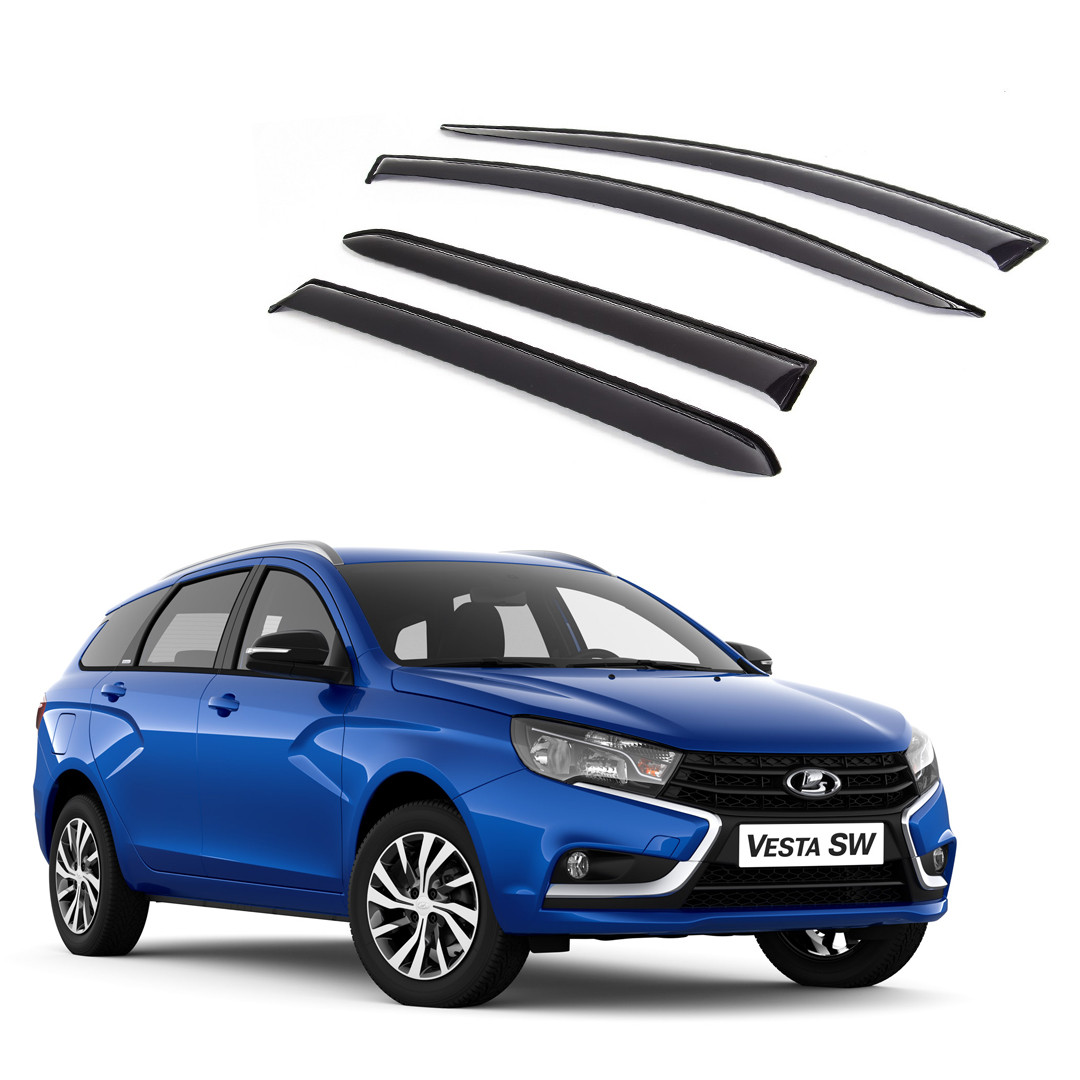 Ветровики дверей (дефлекторы окон) Lada Vesta SW-SW Cross (2017 -)